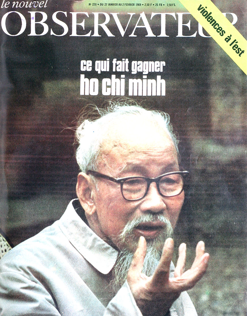 Okładka francuskiego tygodnika „Le Nouvel Observateur” i wzmianka o wydarzeniach
                    z 8 września 1968 r.